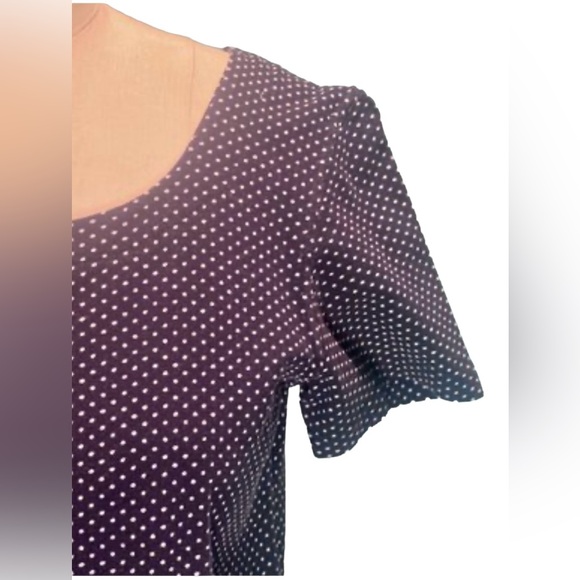 NWT Johnny Lambs Cotton Short Sleeve Navy and White Polka Dot Dress Size Large - Picture 4 of 10